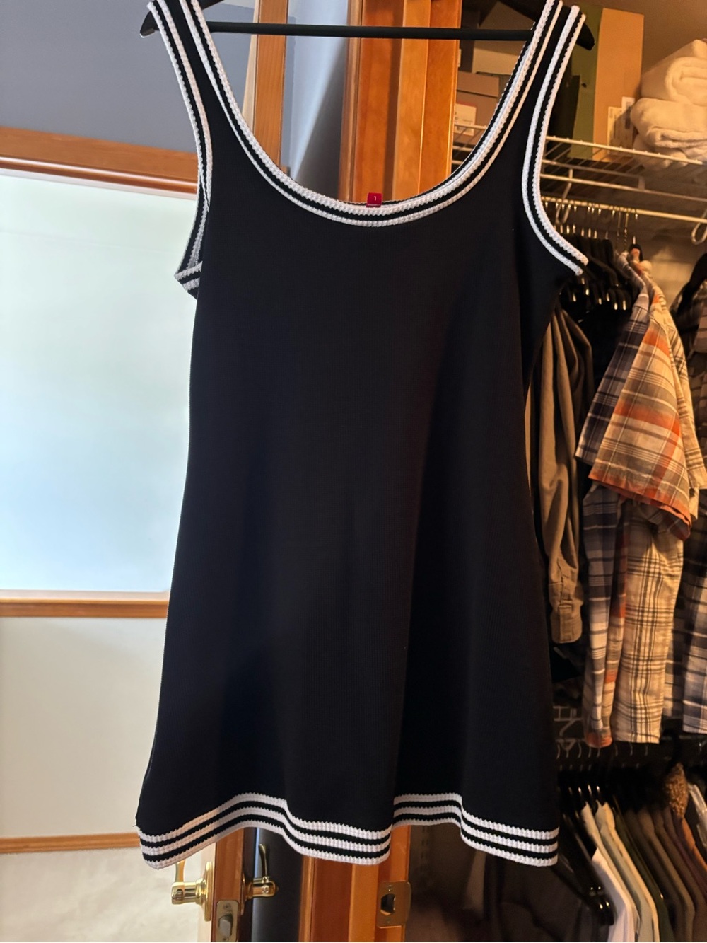 Guess Black Knit Mini Dress with White Trim
